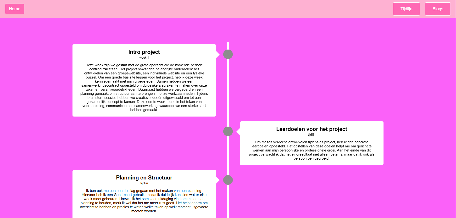 Foto van de interactieve tijdlijn