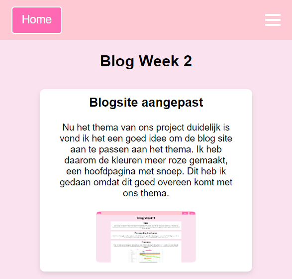 Foto van de website met ge-update styling.